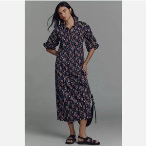 Anthropologie Maeve Bettina Tiered Shirt Dress Sailboat Print Size XXS-  NWT